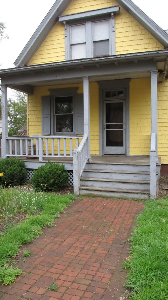 vintage yellow weathered gray