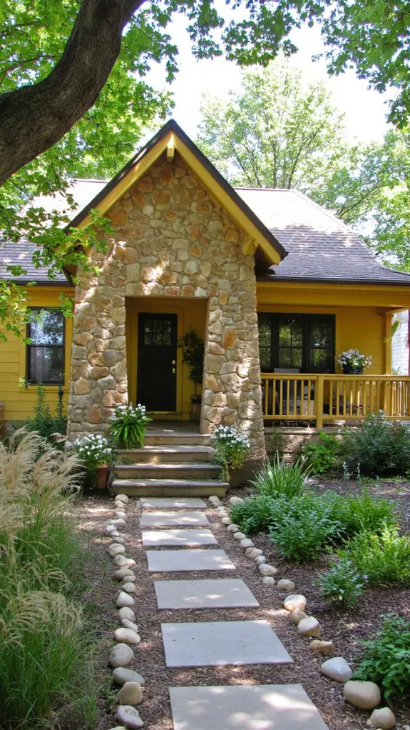 warm beige stone exterior