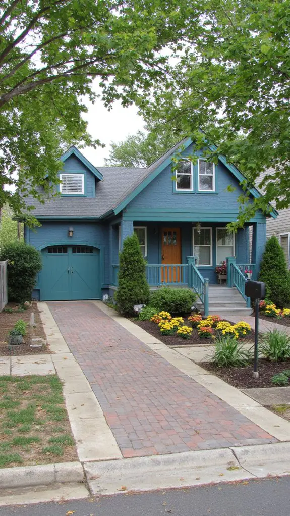 warm blue green exterior charm