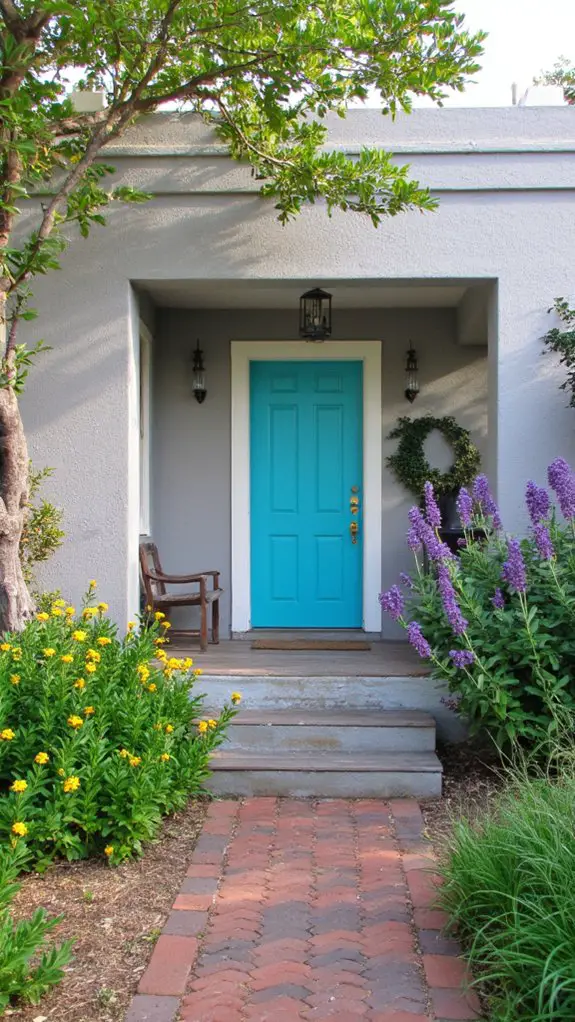 warm gray colorful door