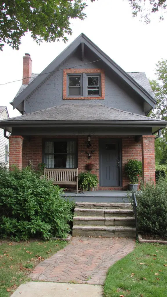 warm gray exposed brick