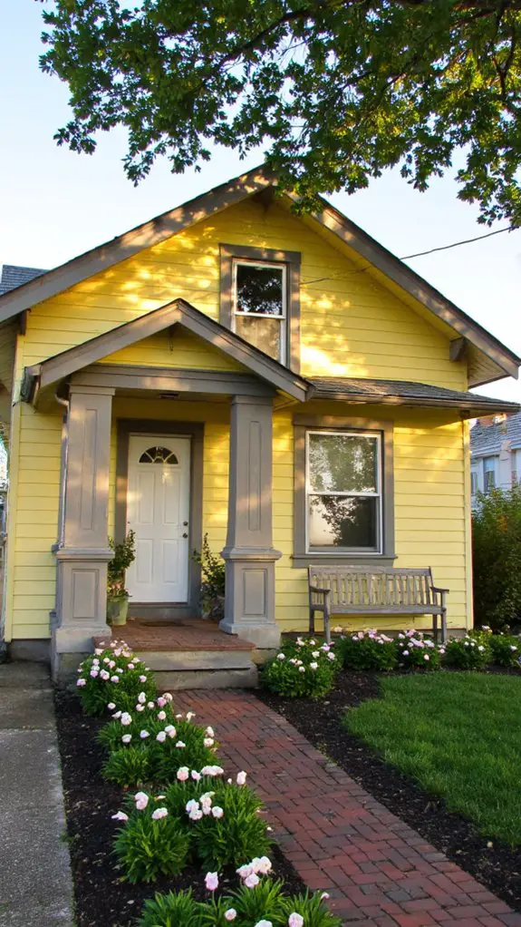 warm inviting gray yellow exterior