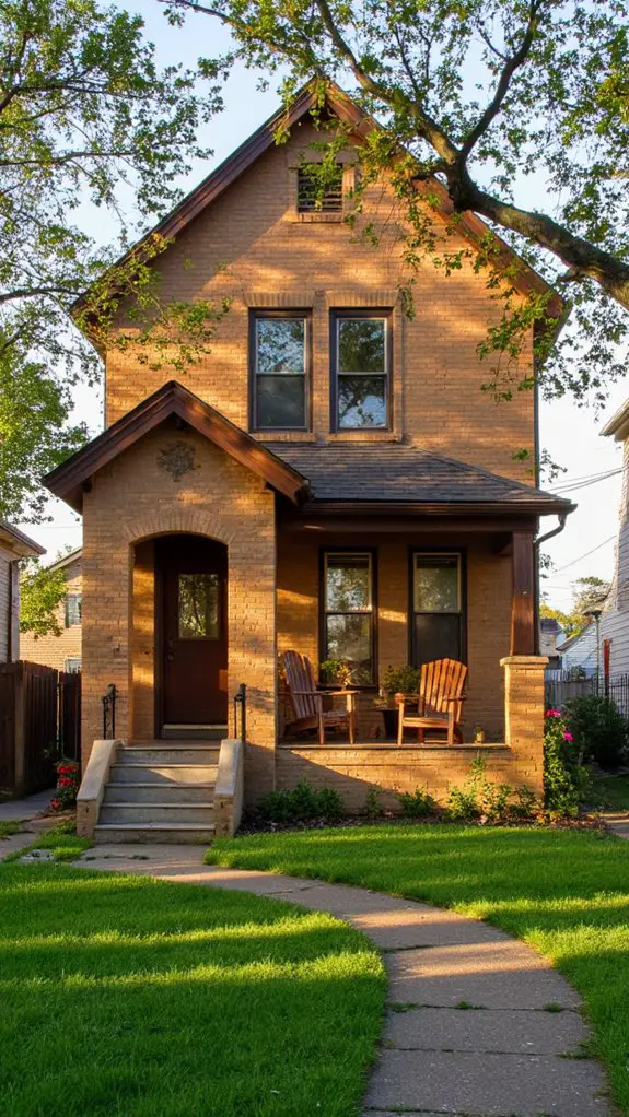 warm mahogany with lighting