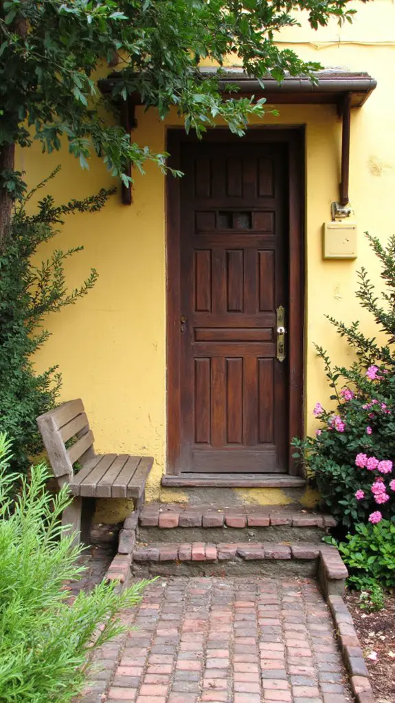 warm rustic brown door