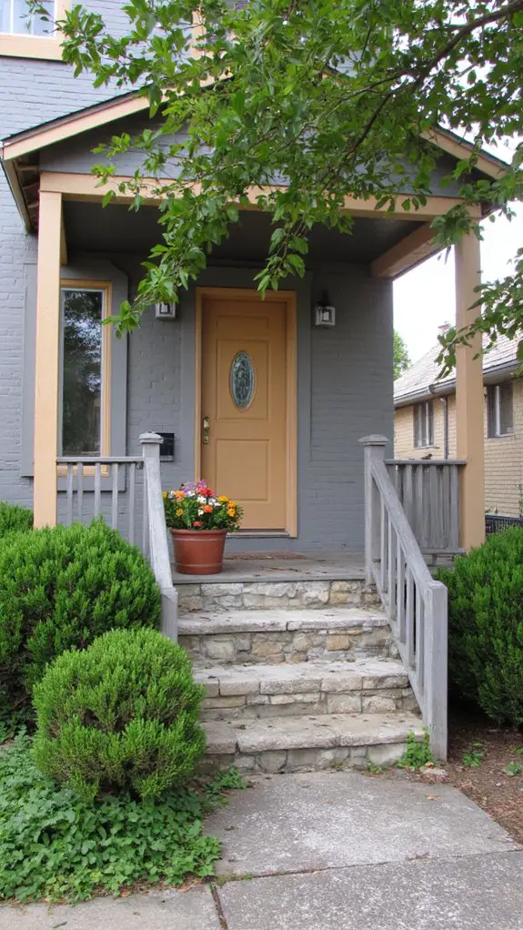 warm tan enhances gray elegance