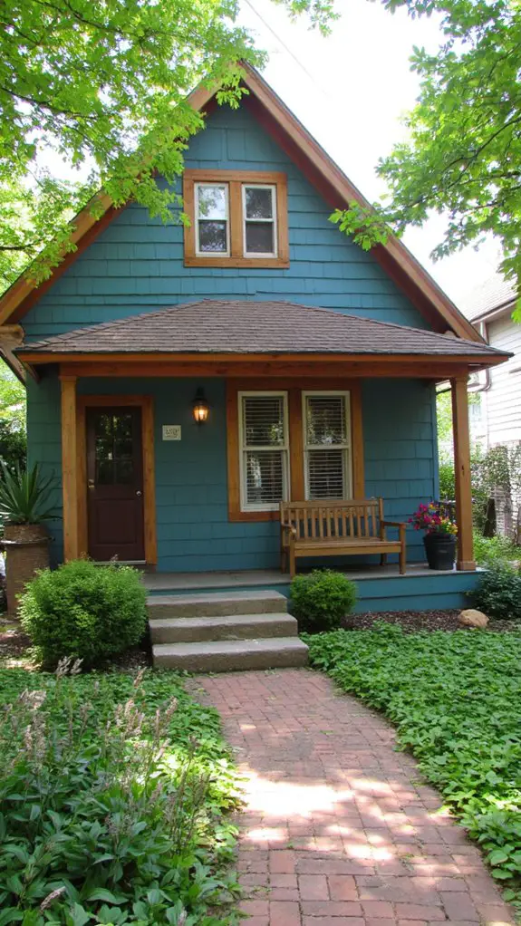 warm teal rustic cedar