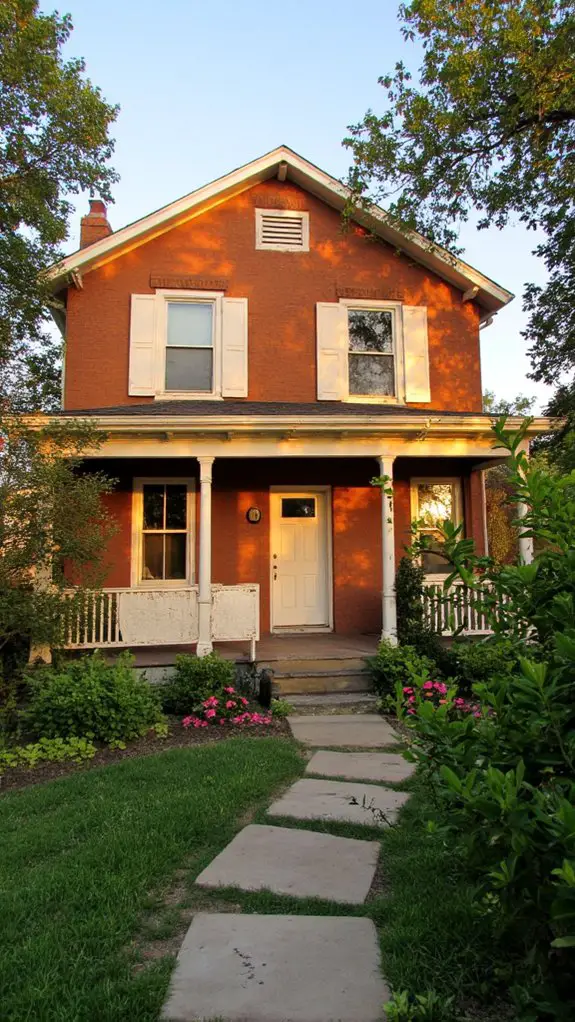 warm terracotta and white