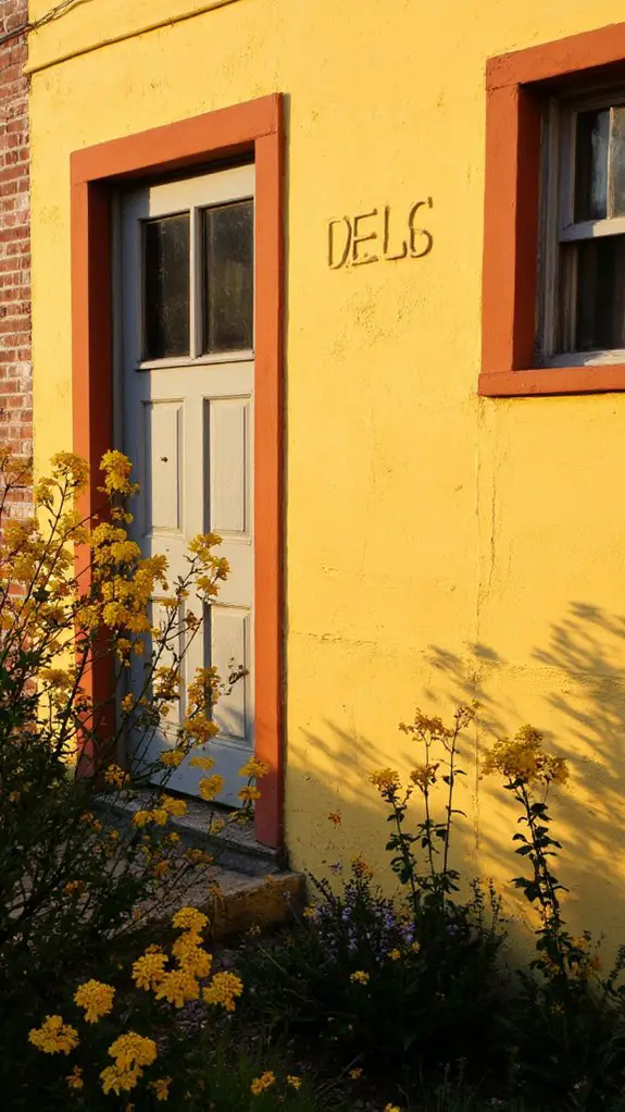 warm terracotta complements yellow