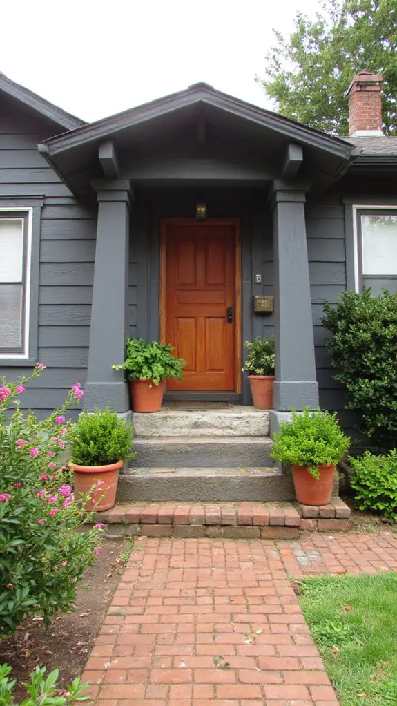 warm terracotta enhances gray