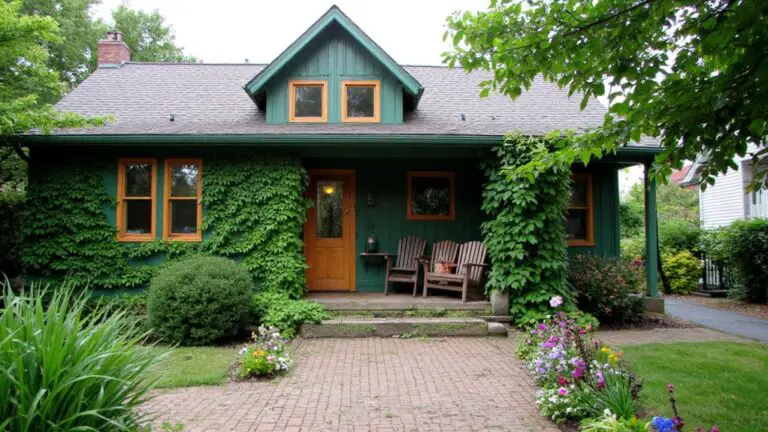 warm wood accents enhance greenery