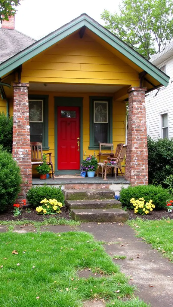 warm yellow bold red