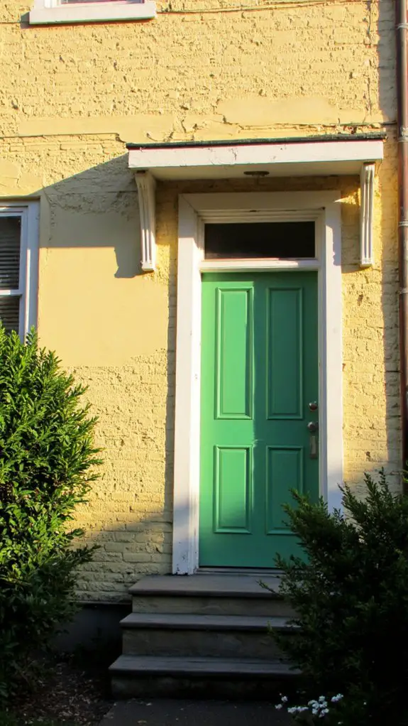 warm yellow green door