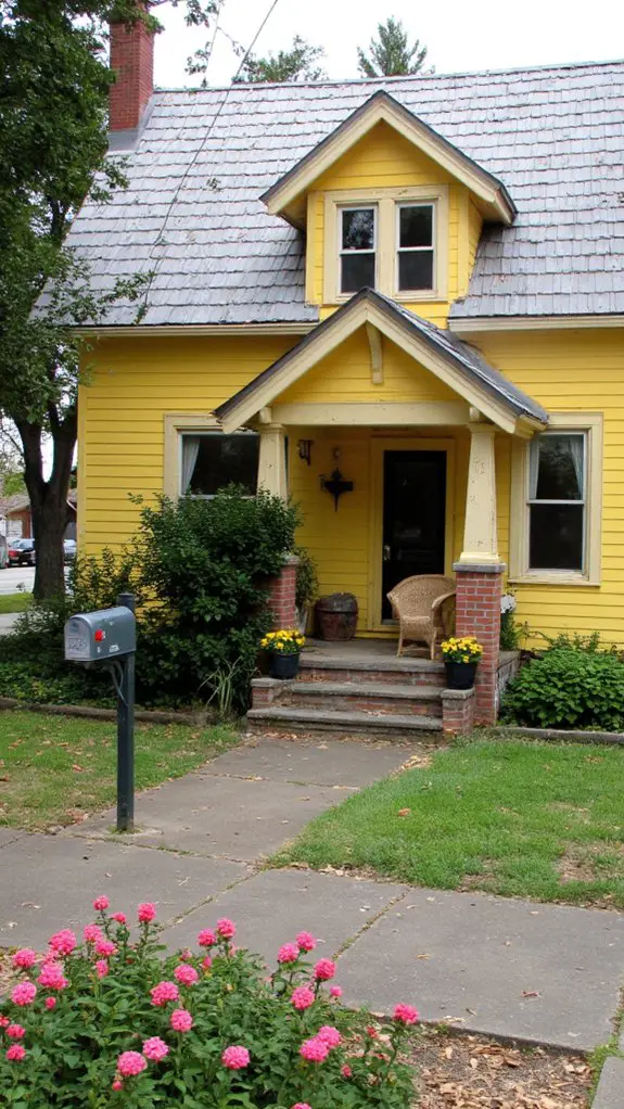 warm yellow grey shingles