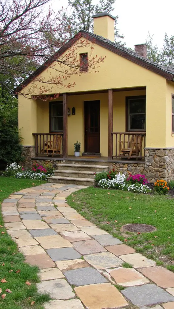 warm yellow meets stone