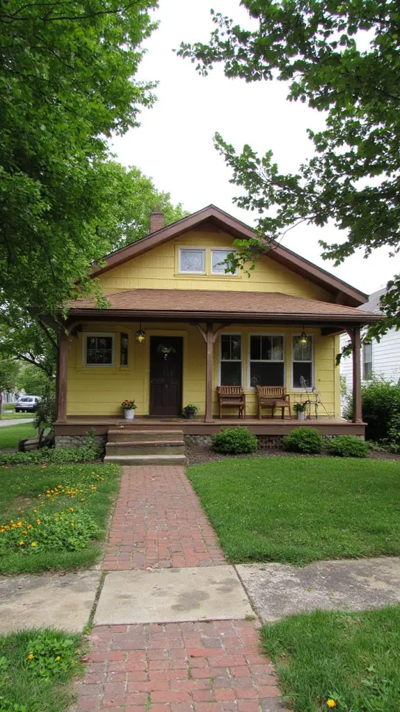 warm yellow ranch homes