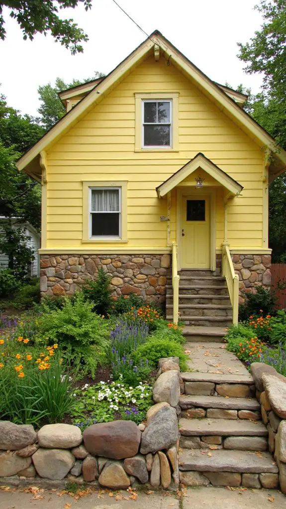warm yellow with stone