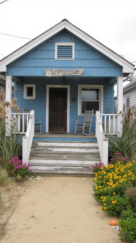 weathered blue coastal charm