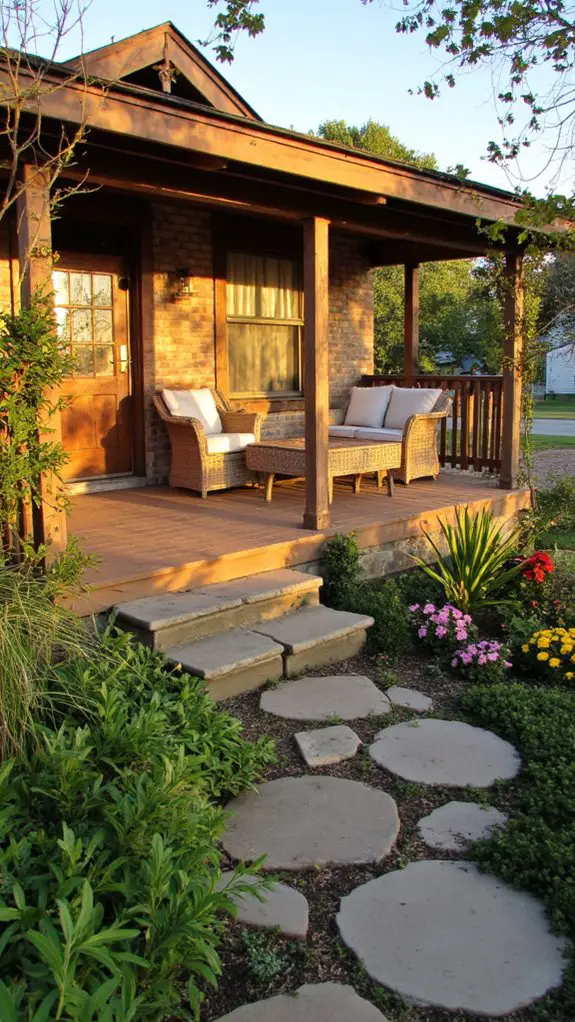 welcoming fawn brown porch