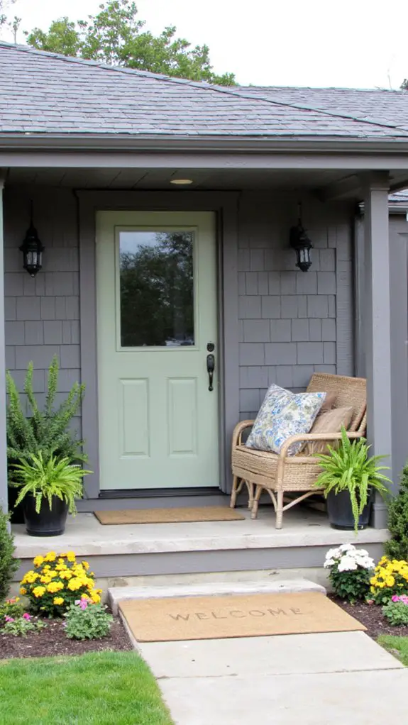 welcoming gray wood entryway