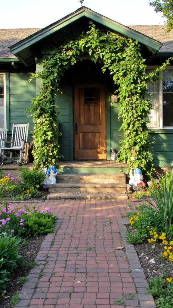 welcoming rustic garden entryway