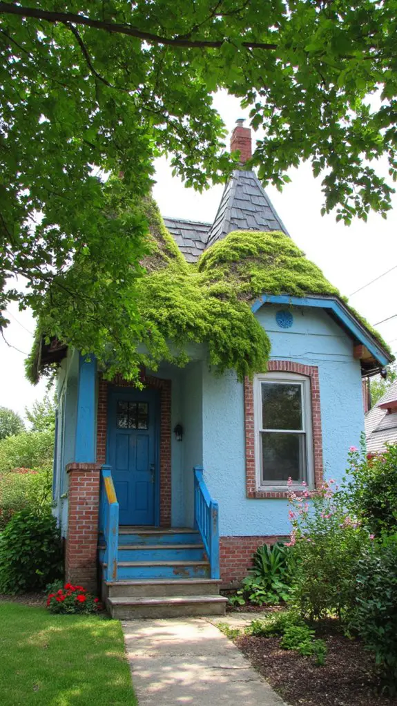 whimsical light blue abode