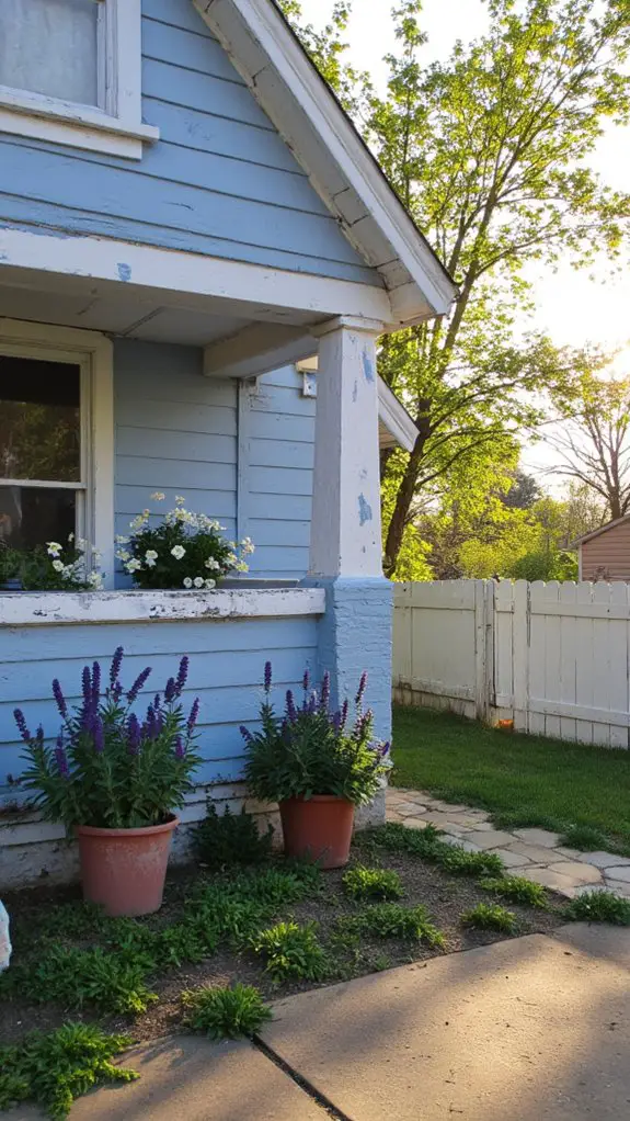 whimsical periwinkle home exterior