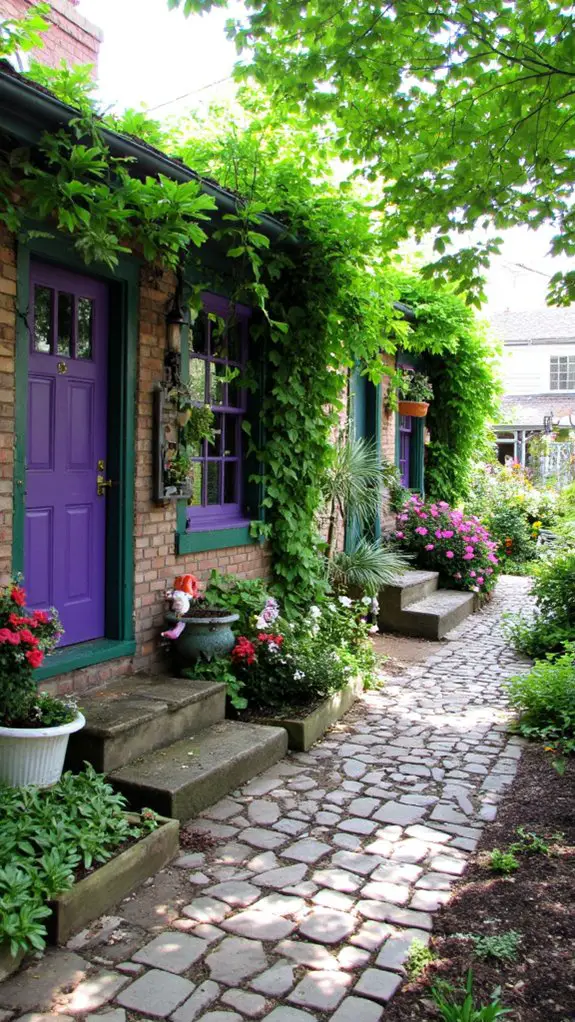 whimsical purple garden retreat
