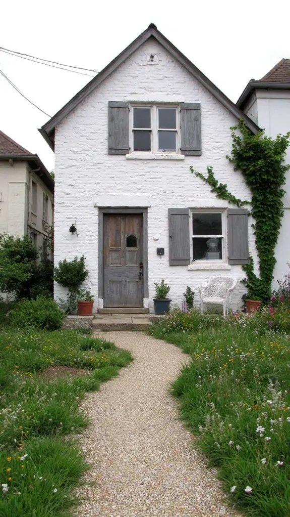 whitewashed brick charm enhances