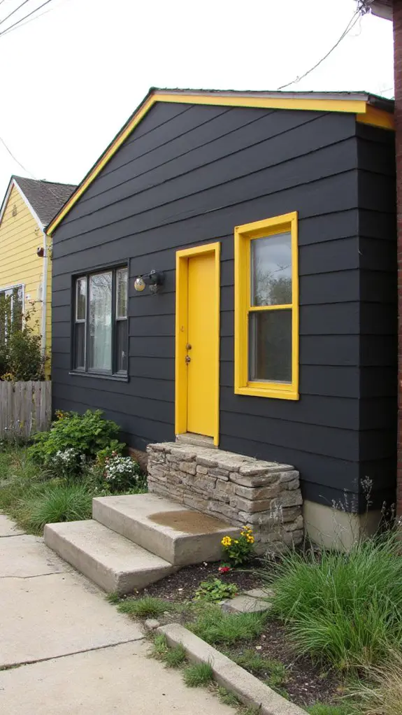 yellow accents in minimalism