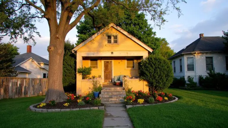 yellow house curb appeal