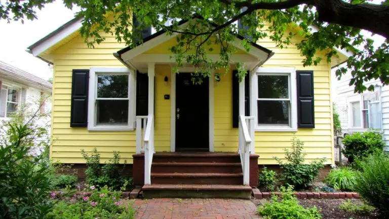 yellow house with shutters