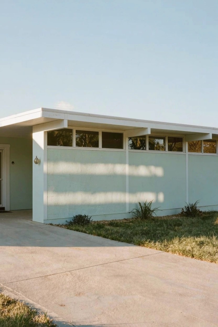 Pale Green Exterior Walls