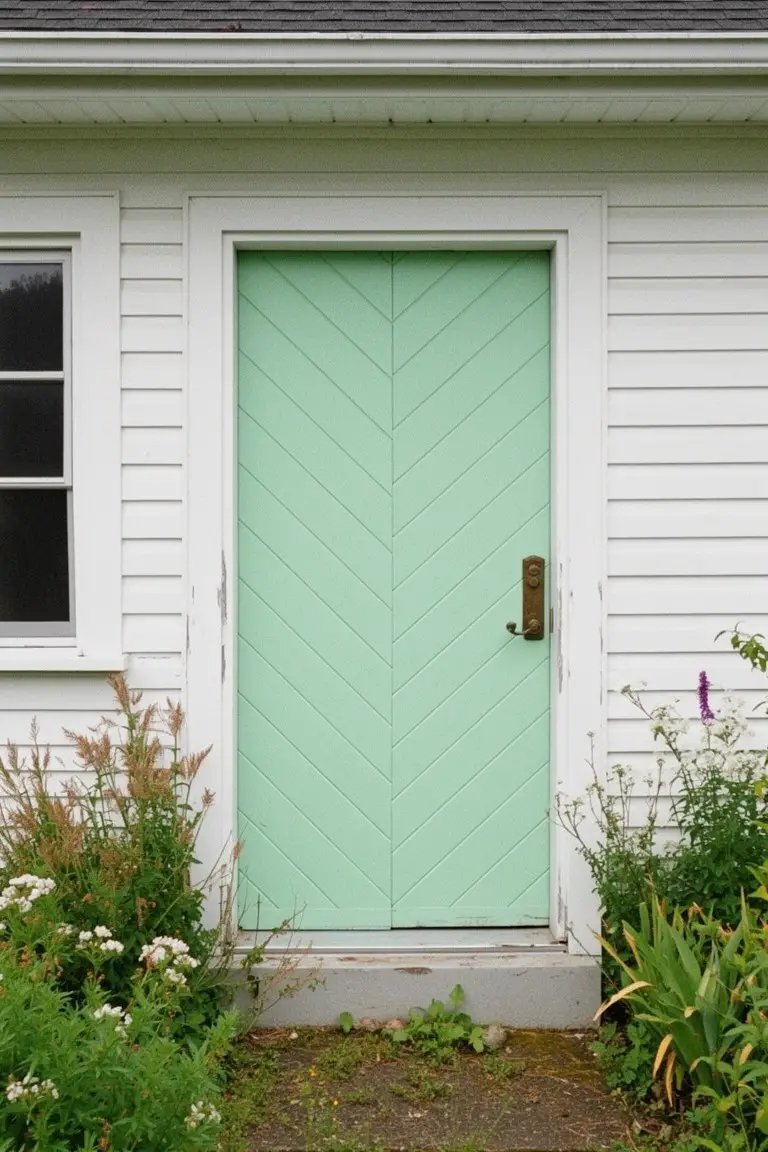 Pale Mint Green Door