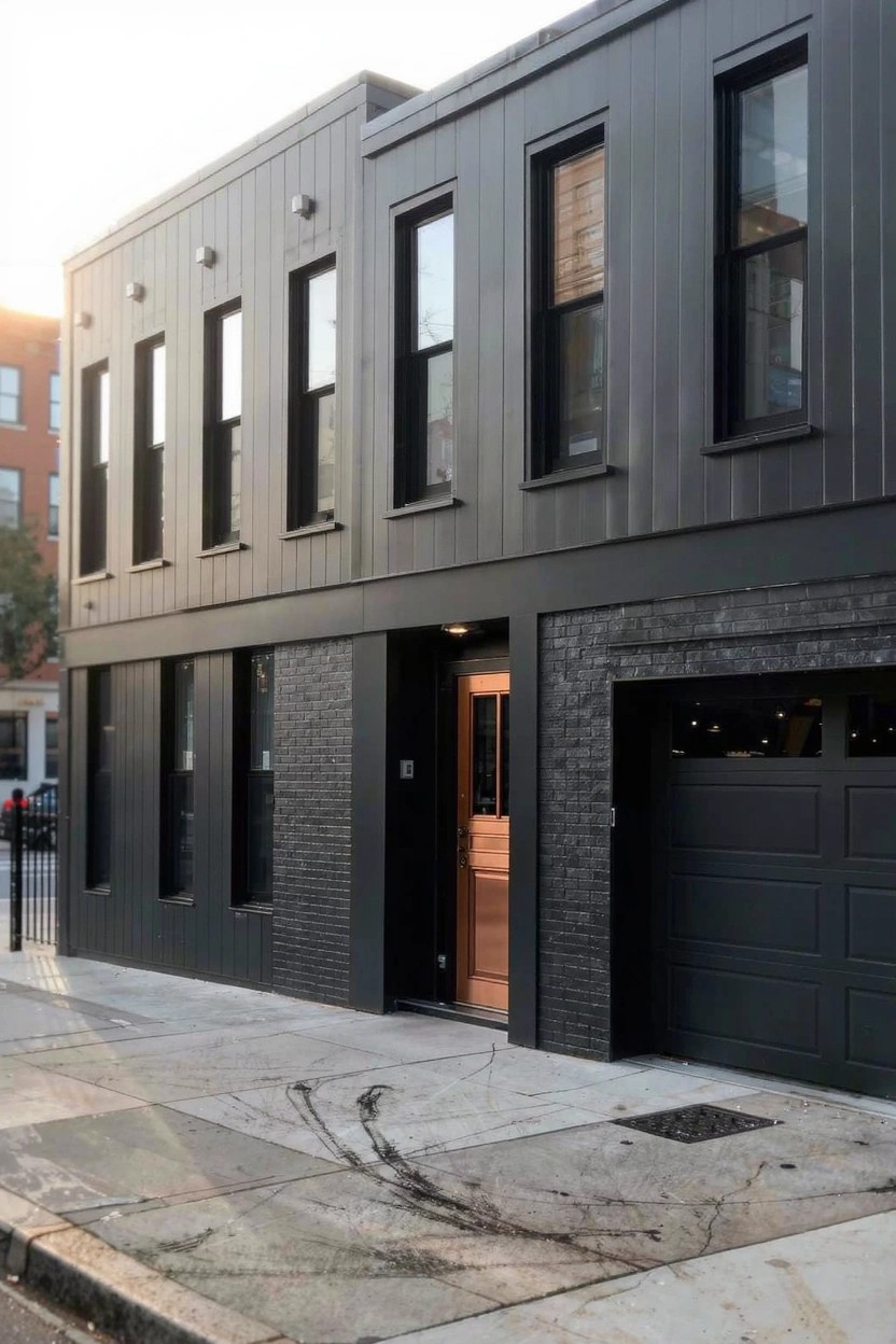 Deep Charcoal Gray Siding