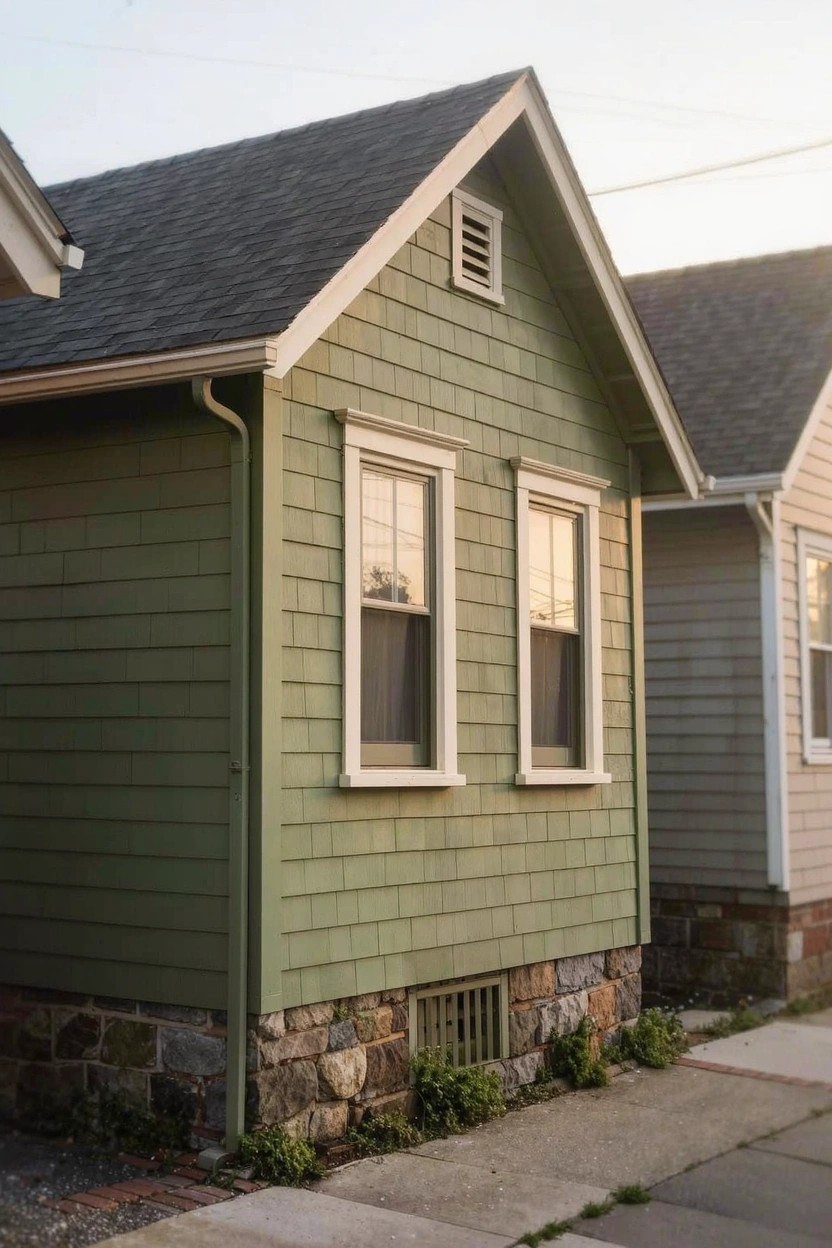 Sage Green Shingle Siding