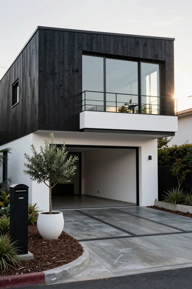 Two-Tone Black and White Facade