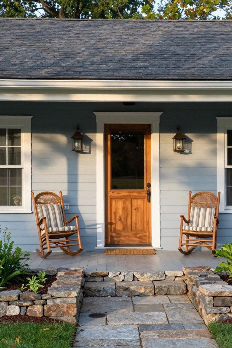Stone Steps Leading to the Porch