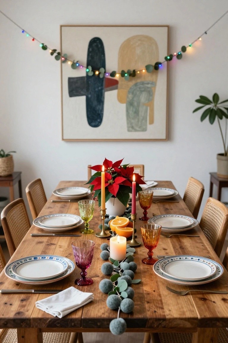Colored Glasses Light Up Christmas Tables