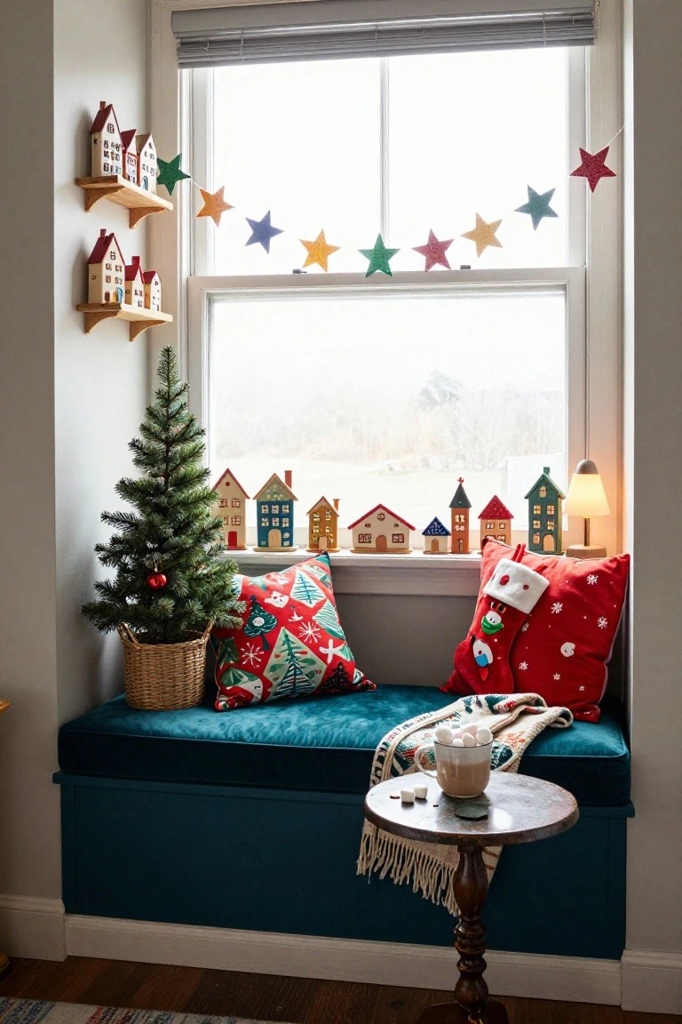 Festive Window Bench Setup