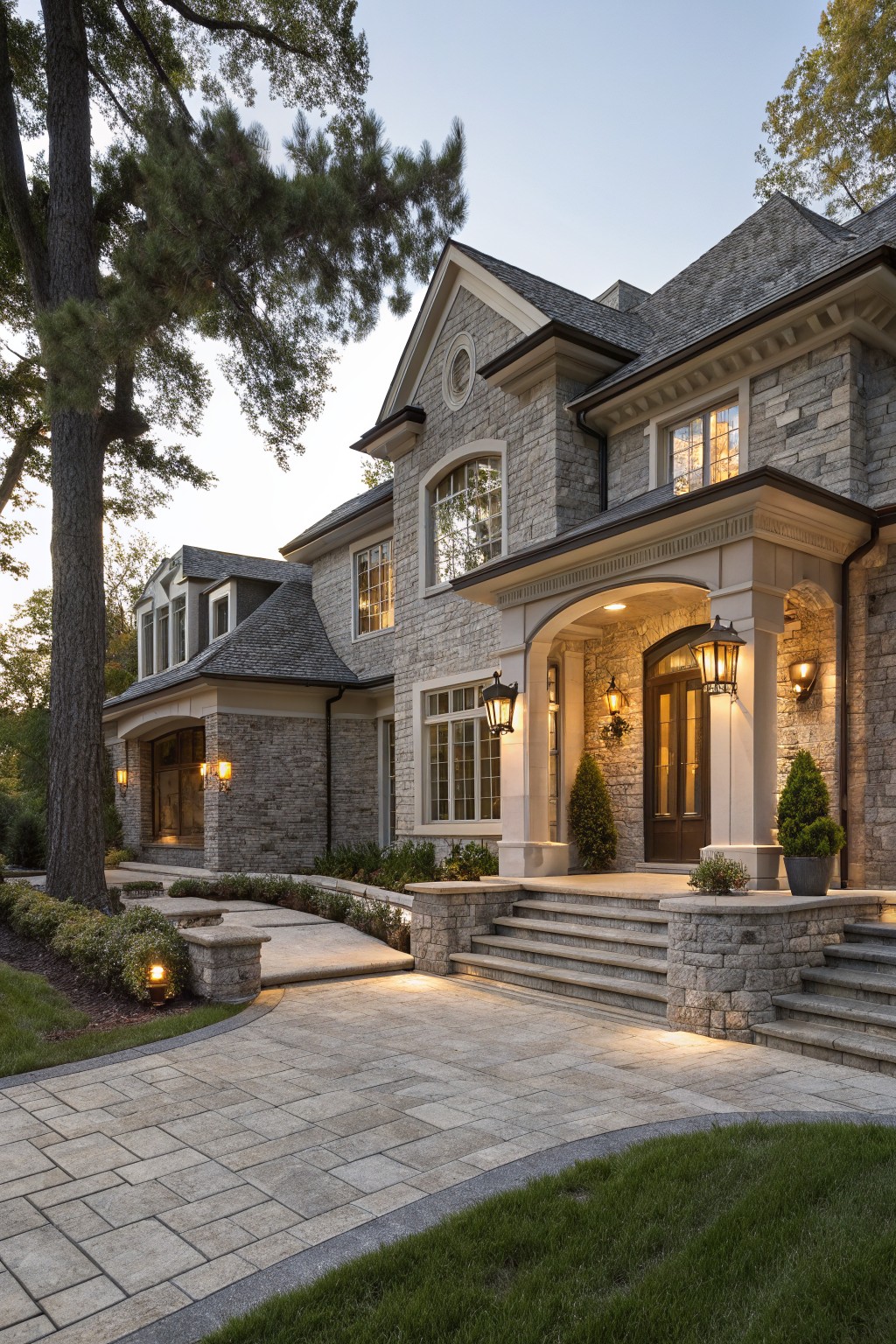 Tall Stone Pillars at the Entry