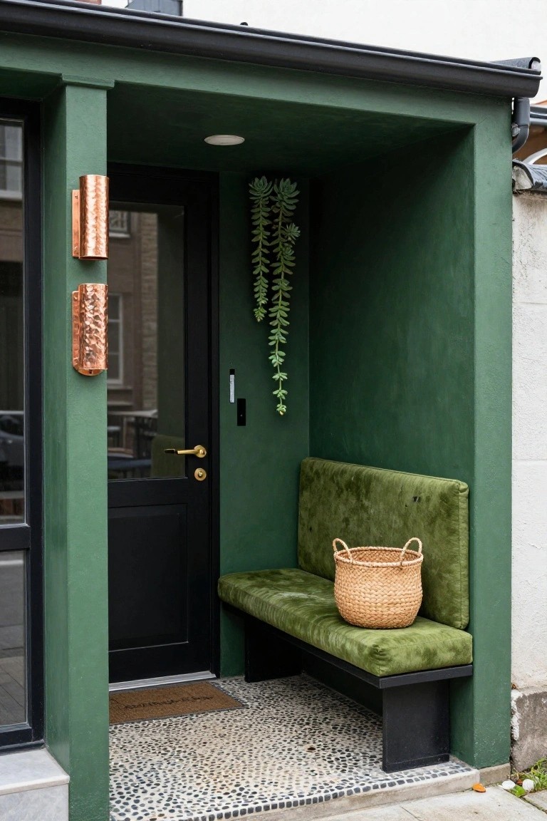 Cozy Built-In Porch Bench