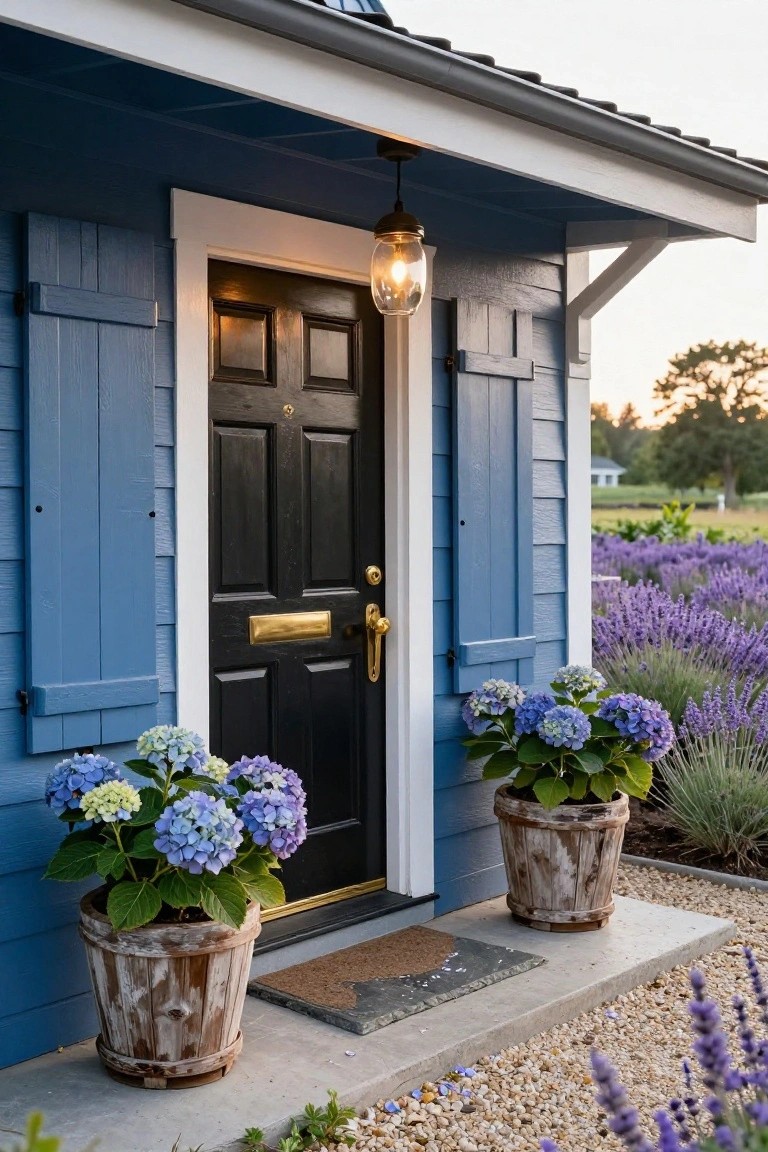 Flank the Front Door with Potted Hydrangeas