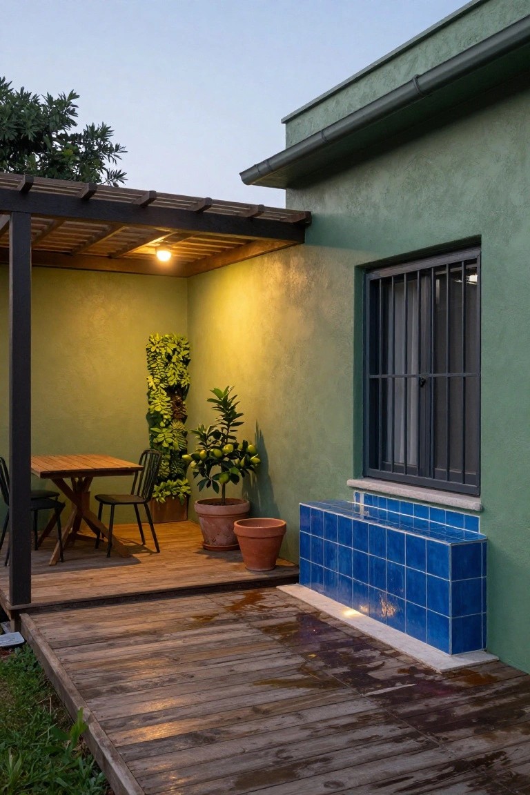 Pergola Shades Casual Outdoor Dining