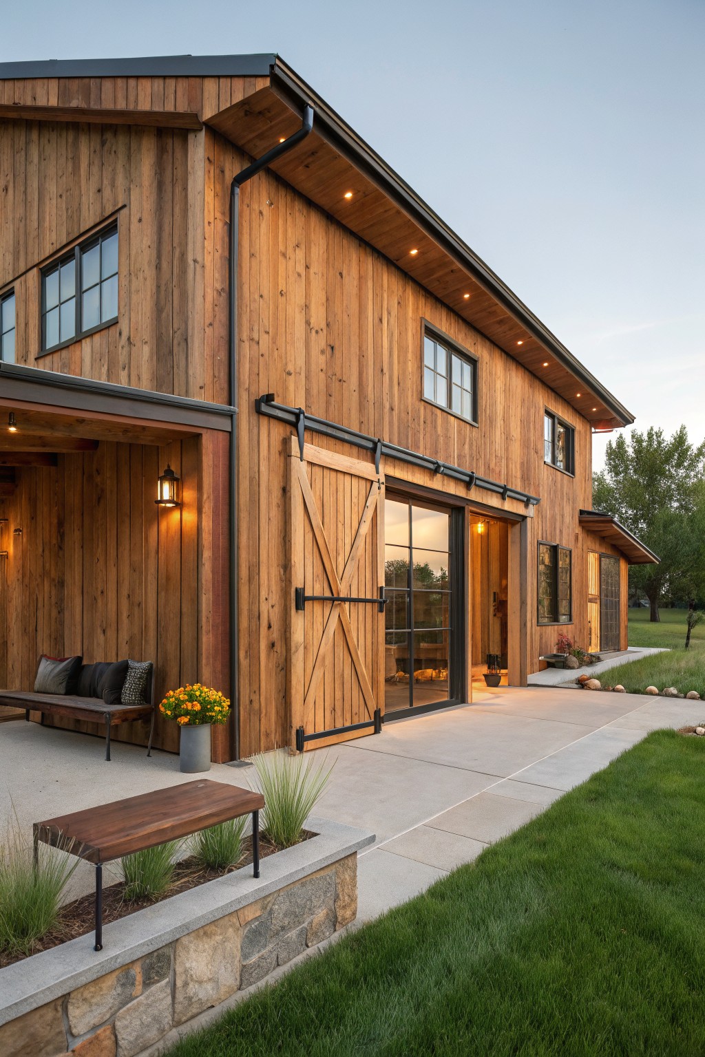 Barn Doors Bring Farmhouse Feel to Wood Exteriors