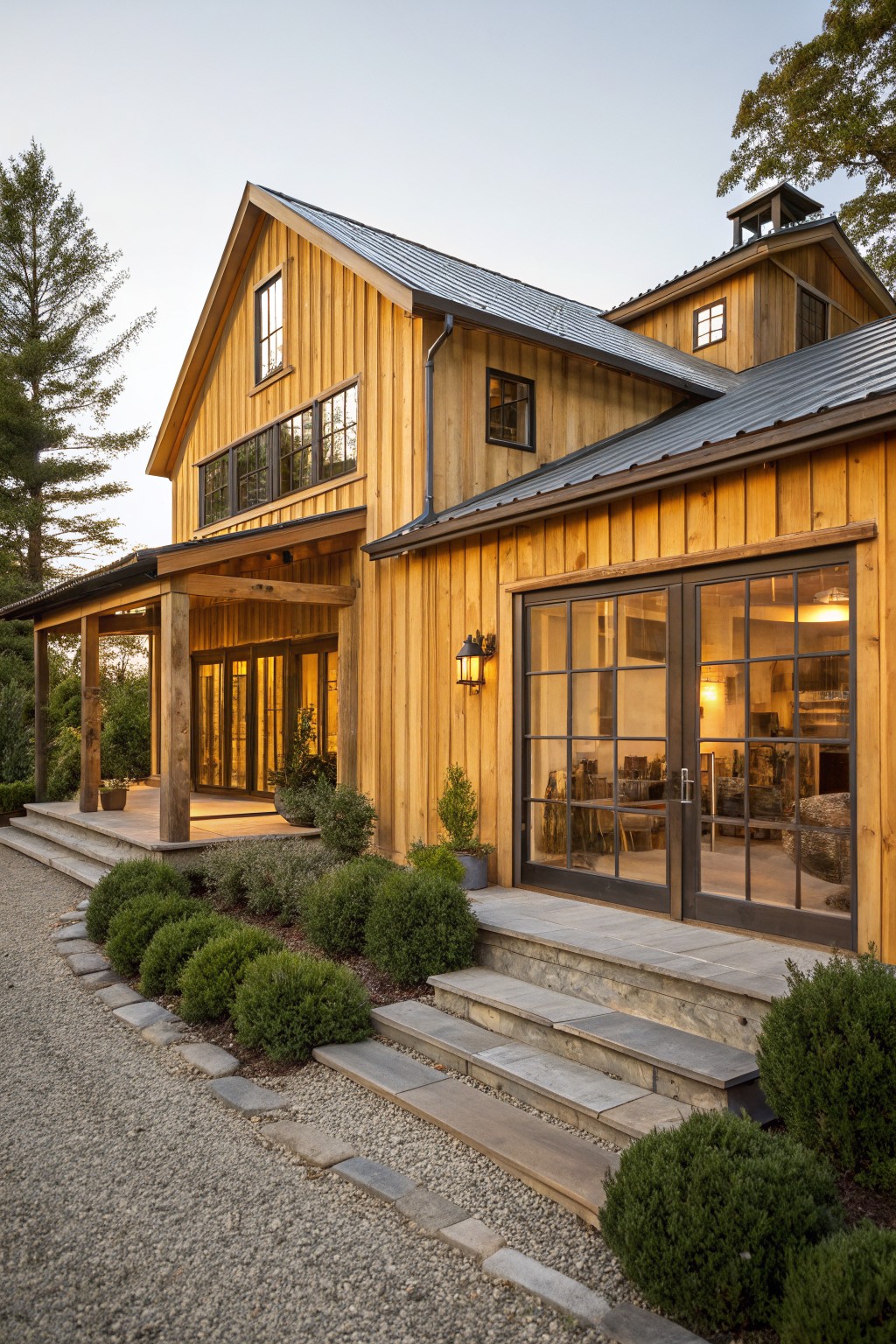 Warm Yellow Siding on a Barn House