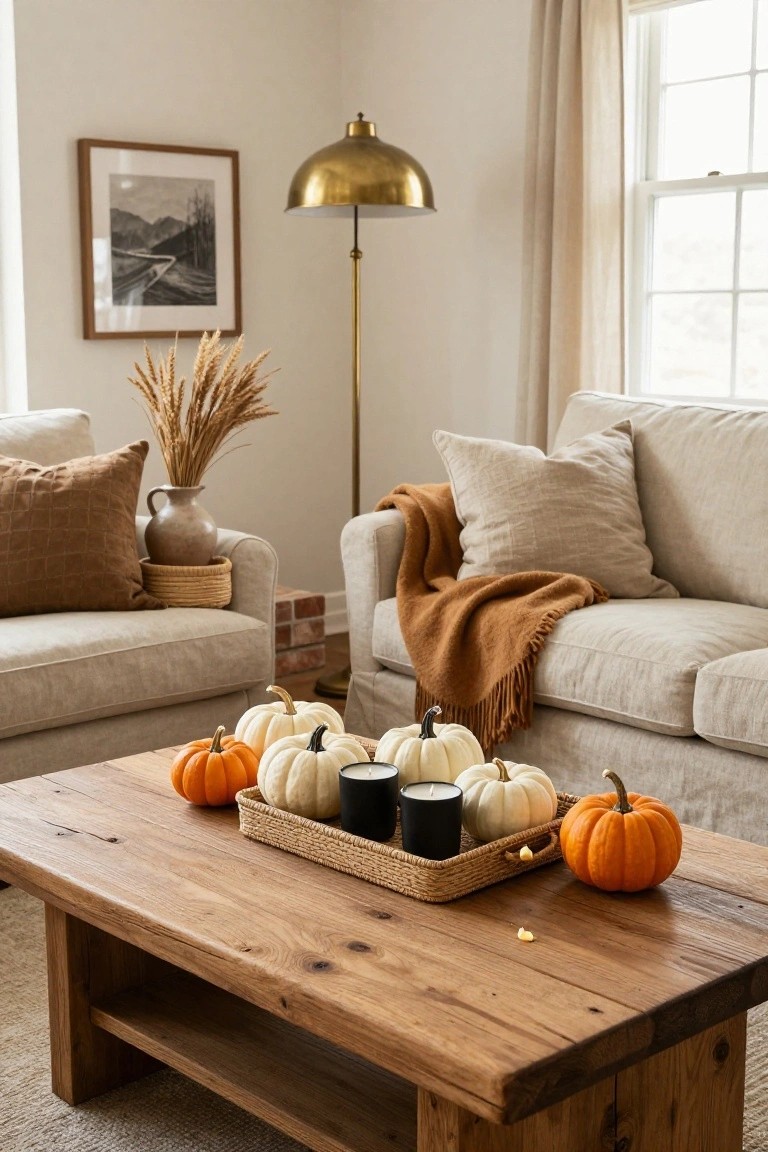 Cozy Coffee Table Pumpkin Display