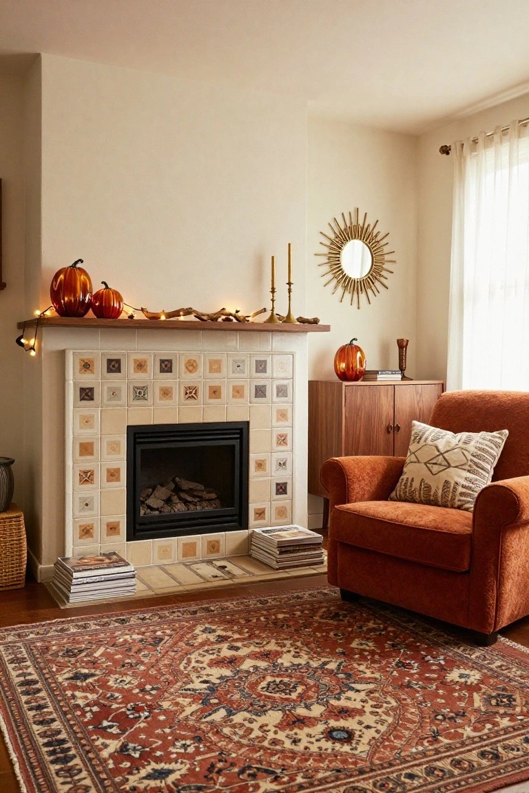 Cozy Halloween Mantel Shelf