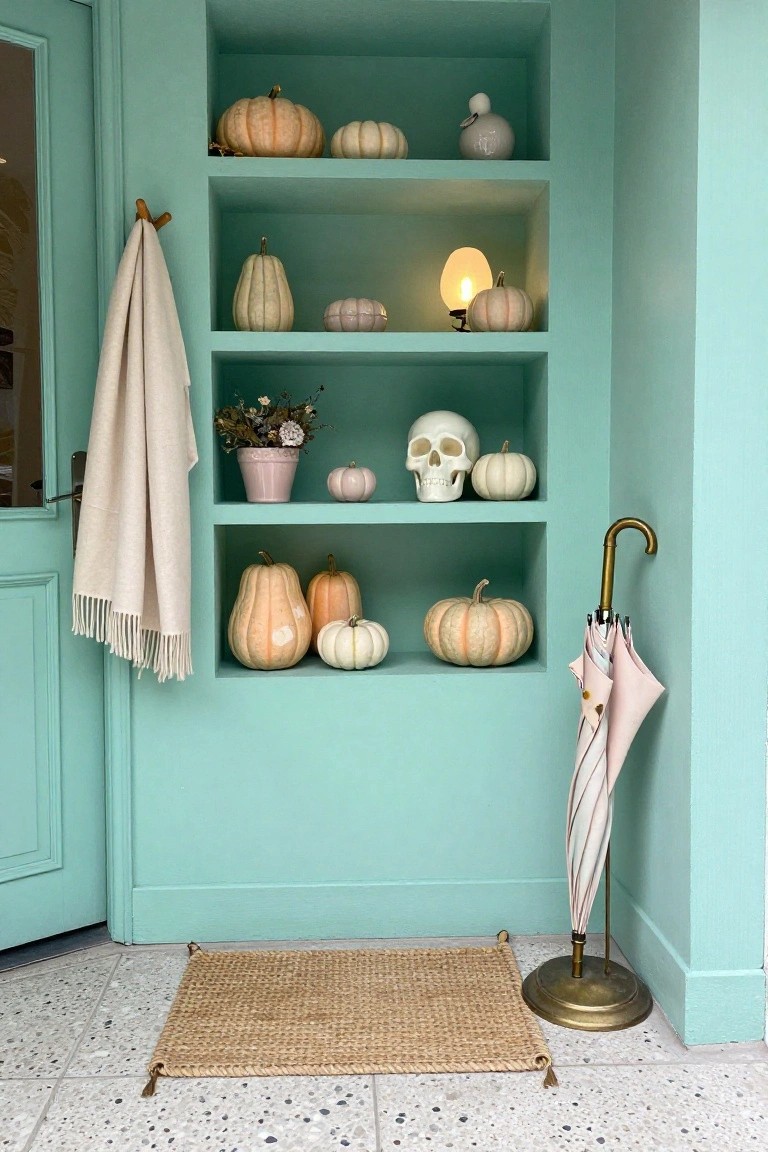 Pastel Mudroom Bench Setup