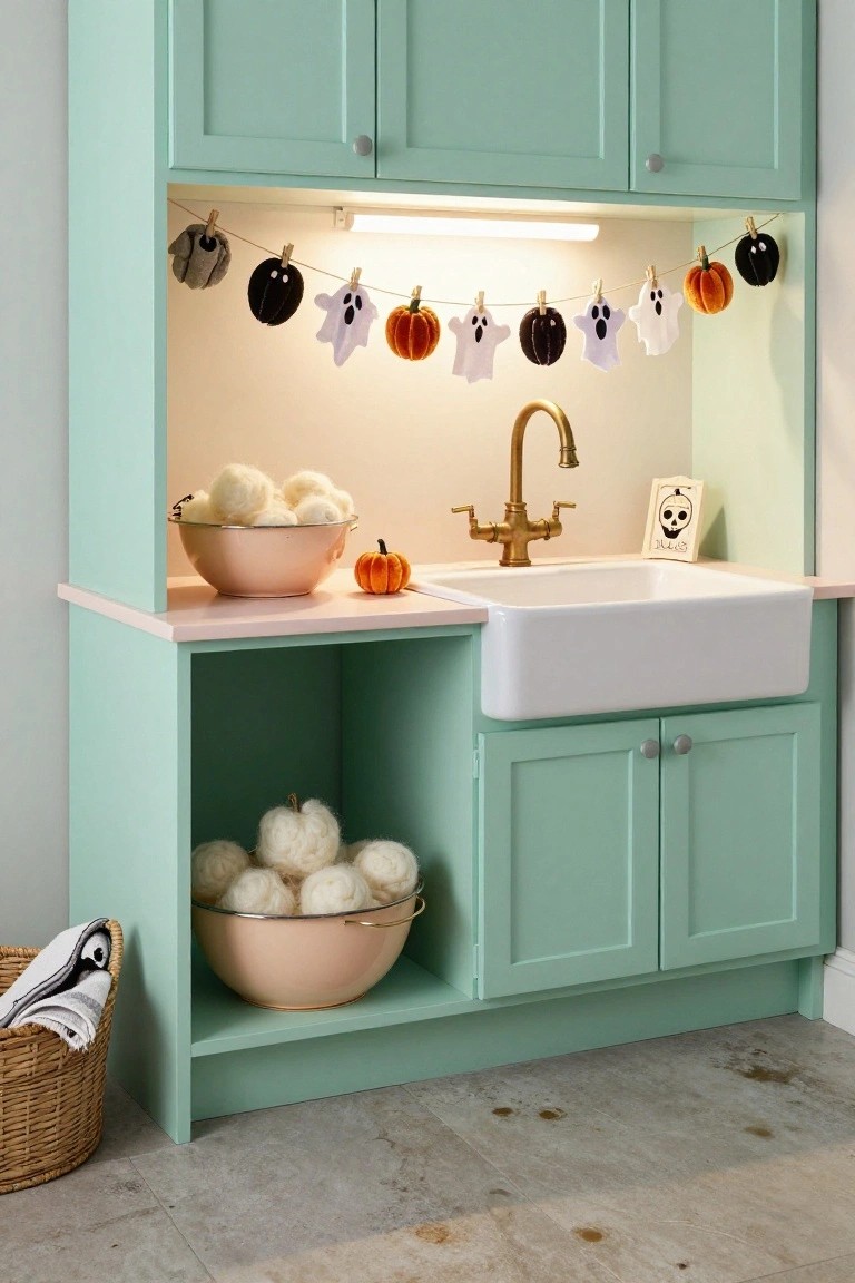 Soft Pastel Pumpkins in a Playroom Nook