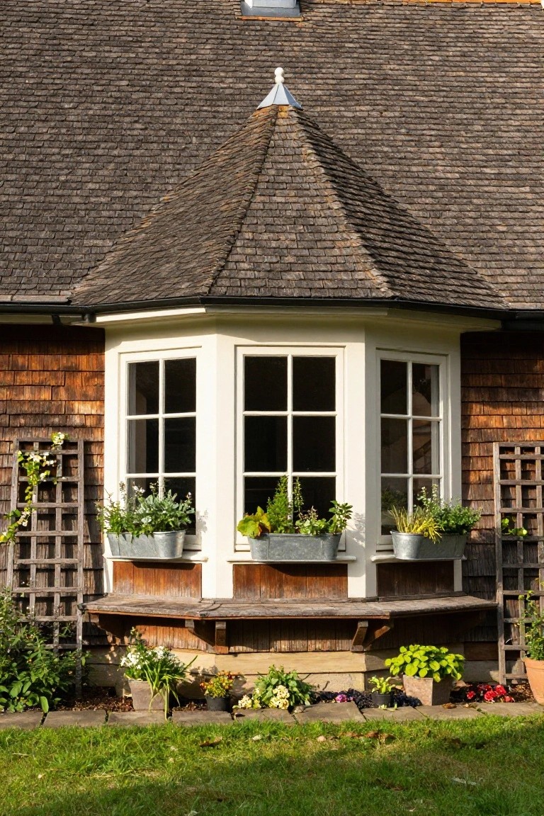 Shingled Gable Pediment on Bay Window